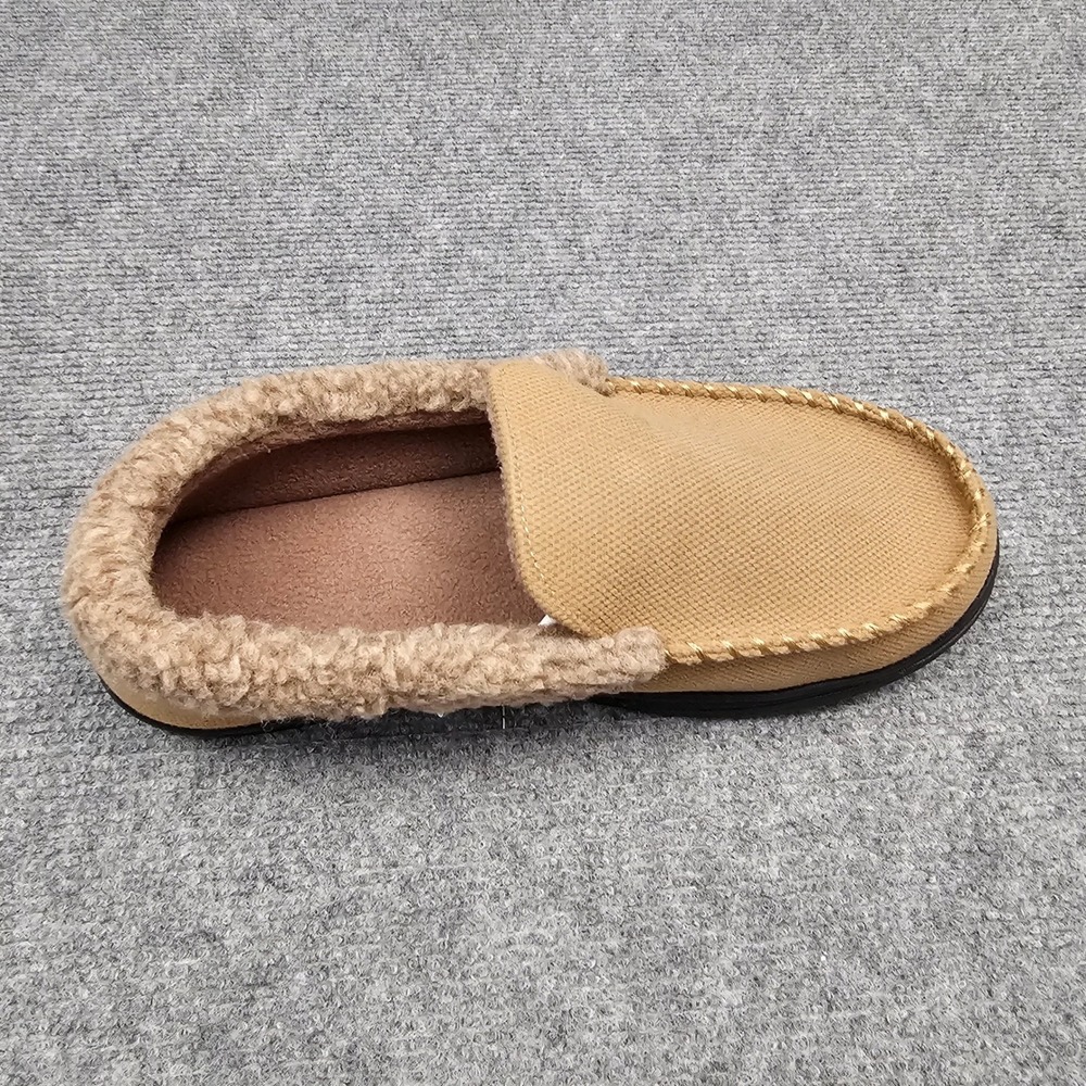 Isotoner Slippers Mens Gel Memory‎ Foam Indoor Outdoor Buckskin Tan LG 9.5-10.5